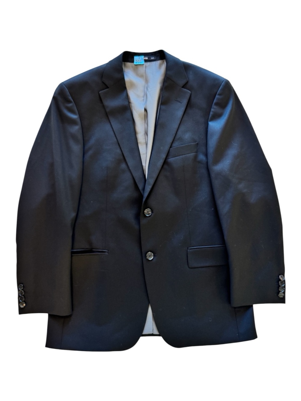 Hugo Boss Blazer Mens 38R Black Super 100 Wool 2-Button Made USA Jacket